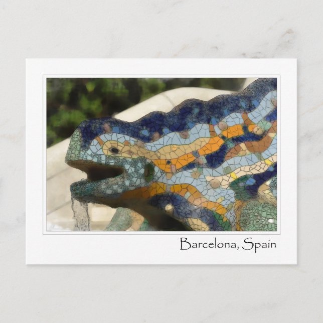 Barcelona Spanien Parc Guell Mosaic Lizard Postkarte (Vorderseite)