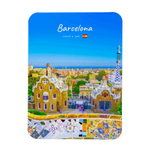Barcelona, Spanien - Park Guell Gaudi Mosaik abger Magnet