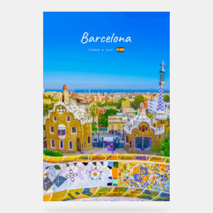 Barcelona, Spanien - Park Guell Gaudi Mosaik Acrylschild