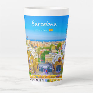 Barcelona, Spanien - Park Guell Gaudi Mosaik Groß Milchtasse