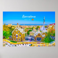 Barcelona, Spanien - Park Guell Gaudi Mosaik