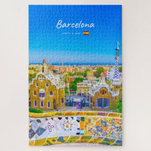 Barcelona, Spanien - Park Güell Gaudí-Mosaik Puzzle