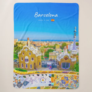 Barcelona, Spanien - Park Guell Gaudi Mosaik Sherpadecke