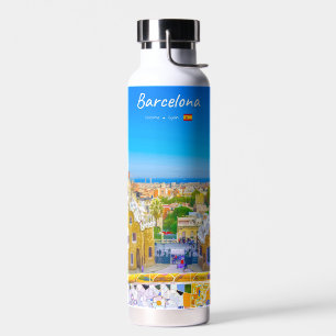 Barcelona, Spanien - Park Guell Gaudi Mosaik Trinkflasche