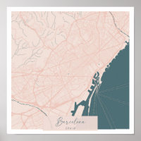 Barcelona Spanien Pink und Blue Niedlich Script St