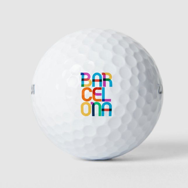 Barcelona Spanien Pop Golfball (Vorderseite)