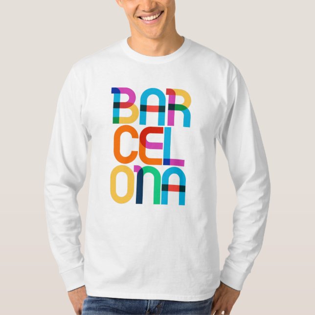 Barcelona Spanien Pop T-Shirt (Vorderseite)