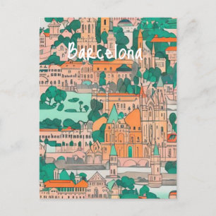 Barcelona Spanien Postkarte