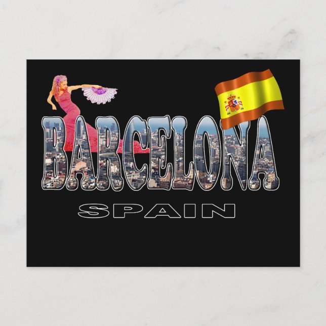 Barcelona Spanien Postkarte (Vorderseite)