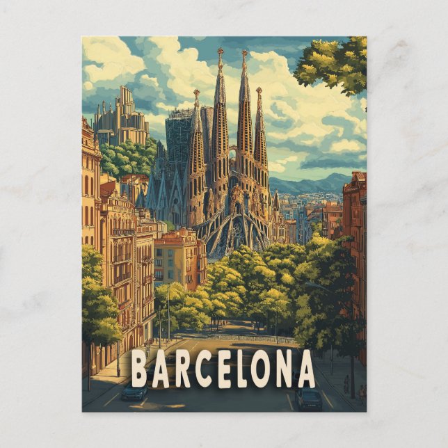Barcelona, Spanien Postkarte (Vorderseite)