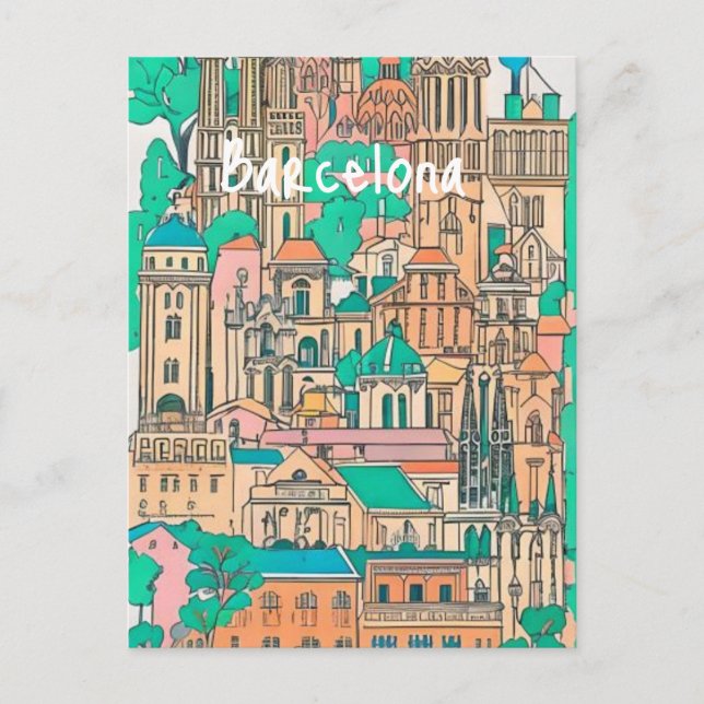 Barcelona Spanien Postkarte (Vorderseite)