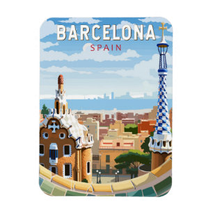 Barcelona Spanien Reise Kunst Vintage Magnet