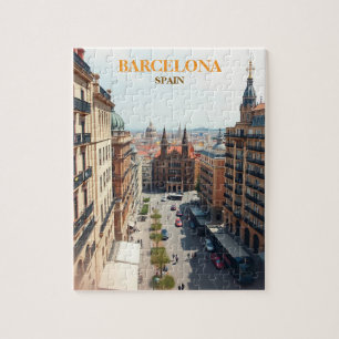 Barcelona Spanien Reise Kunst Vintage Puzzle