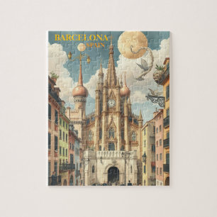 barcelona spanien Reise Kunst Vintage Puzzle