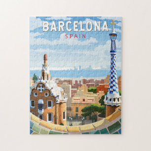 Barcelona Spanien Reise Kunst Vintage Puzzle