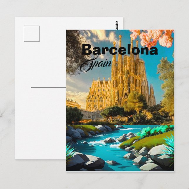 Barcelona Spanien Reise Postkarten Kunst, Spanien  (Vorne/Hinten)