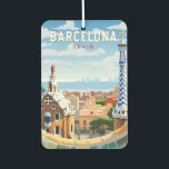 Barcelona Spanien Reisen Kunst Vintag Autolufterfrischer<br><div class="desc">Barcelona Retro Vektor Reise Design. Barcelona,  die kosmopolitische Hauptstadt der spanischen Region Katalonien,  ist für ihre Kunst und Architektur bekannt.</div>