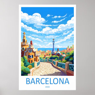 Barcelona Spanien Reiseplakat 2 Poster