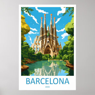 Barcelona Spanien Reiseplakat 5 Poster