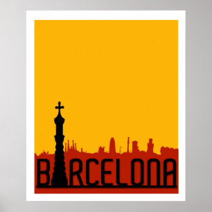Barcelona, Spanien, Reiseplakat Poster