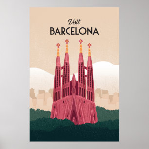 Barcelona Spanien Reiseplakat Poster