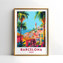 Barcelona Spanien Reiseplakat Wandkunst Poster