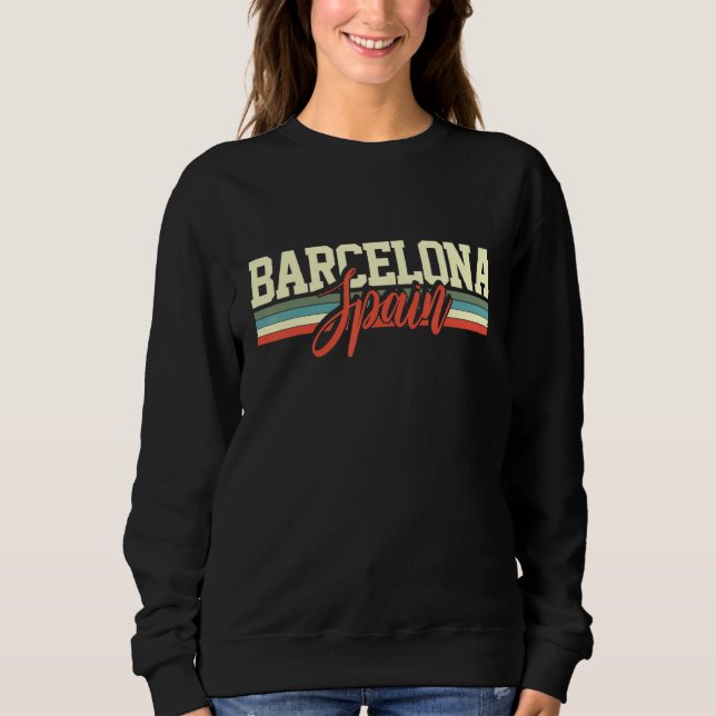 Barcelona Spanien Retro Sweatshirt (Vorderseite)