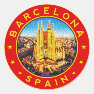 Barcelona Spanien Runder Aufkleber