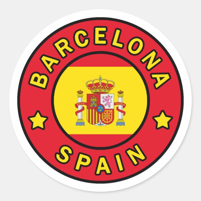 Barcelona Spanien Runder Aufkleber (Vorderseite)
