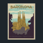 Barcelona, Spanien - Sagrada Familia Postkarte<br><div class="desc">Anderson Design Group ist eine preisgekrönte Illustrations- und Designfirma in Nashville, Tennessee. Der Gründer Joel Anderson leitet ein Team talentierter Künstler, um originale Posterkunst zu kreieren, die wie Vintage Werbedrucke von den 1920er bis 1960er Jahren aussieht.</div>