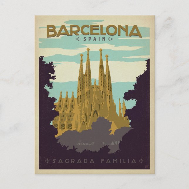 Barcelona, Spanien - Sagrada Familia Postkarte (Vorderseite)