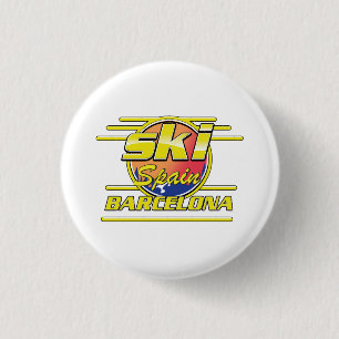 Barcelona Spanien - Ski-Logo Button