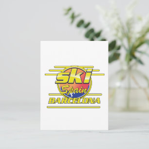 Barcelona Spanien - Ski-Logo Postkarte