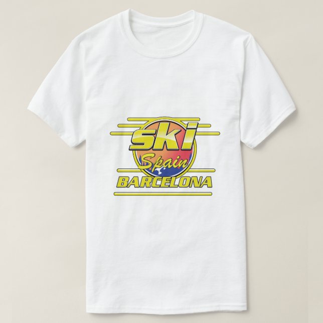 Barcelona Spanien - Ski-Logo T-Shirt (Design vorne)