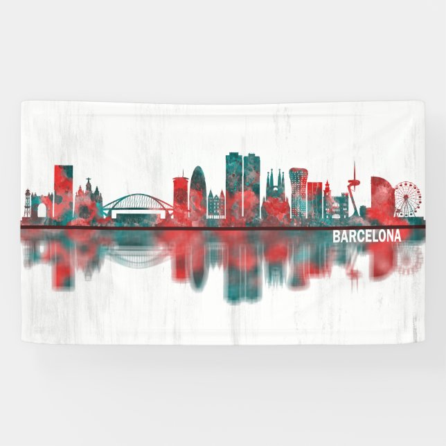 Barcelona Spanien Skyline Banner (Horizontal)