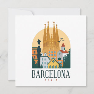 Barcelona Spanien Skyline Grußkarte