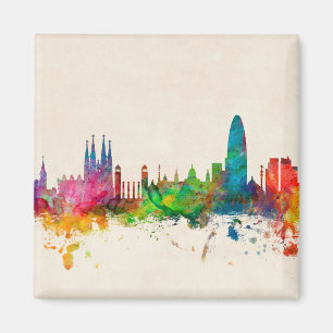 Barcelona Spanien Skyline Magnet