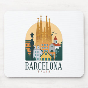 Barcelona Spanien Skyline Mousepad