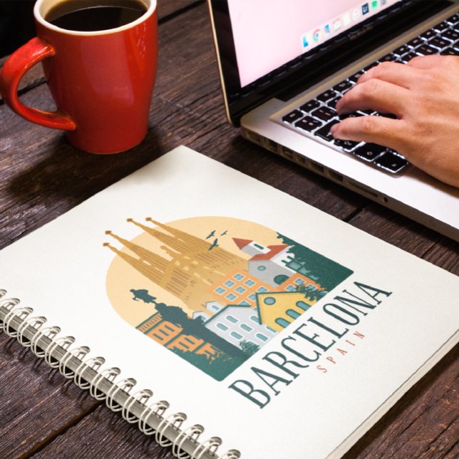 Barcelona Spanien Skyline-Notebook Notizblock (barcelona notebook)