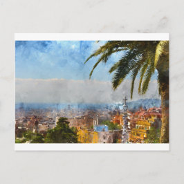 Barcelona Spanien Skyline Postkarte