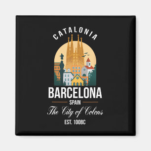 Barcelona Spanien Skyline Souvenirs Familienurlaub Magnet