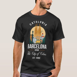 Barcelona Spanien Skyline Souvenirs Familienurlaub T-Shirt