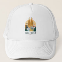 Barcelona Spanien Skyline Trucker Hat