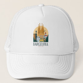 Barcelona Spanien Skyline Trucker Hat Truckerkappe