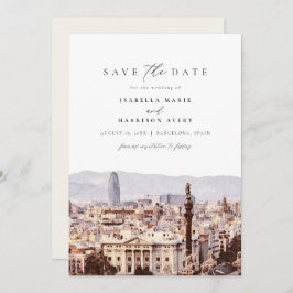 BARCELONA Spanien Skyline Zielort Save the Date Einladung
