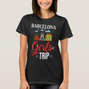 Barcelona Spanien Stadt Trip Skyline Karte Reise T-Shirt