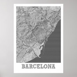 Barcelona - Spanien - Stadtplan Poster