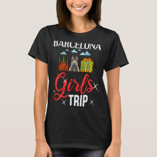 Barcelona Spanien Stadtrundfahrt Skyline Karte T-Shirt