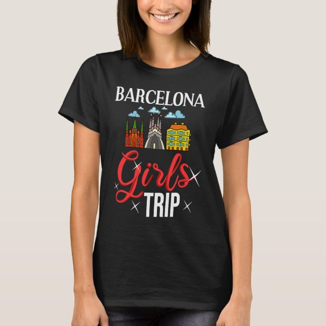 Barcelona Spanien Stadtrundfahrt Skyline Karte T-Shirt (Vorderseite)