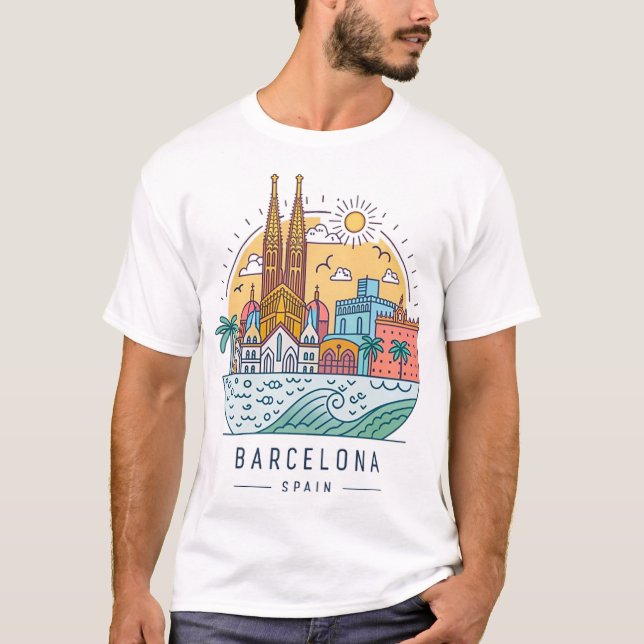 BARCELONA, SPANIEN T-Shirt (Vorderseite)